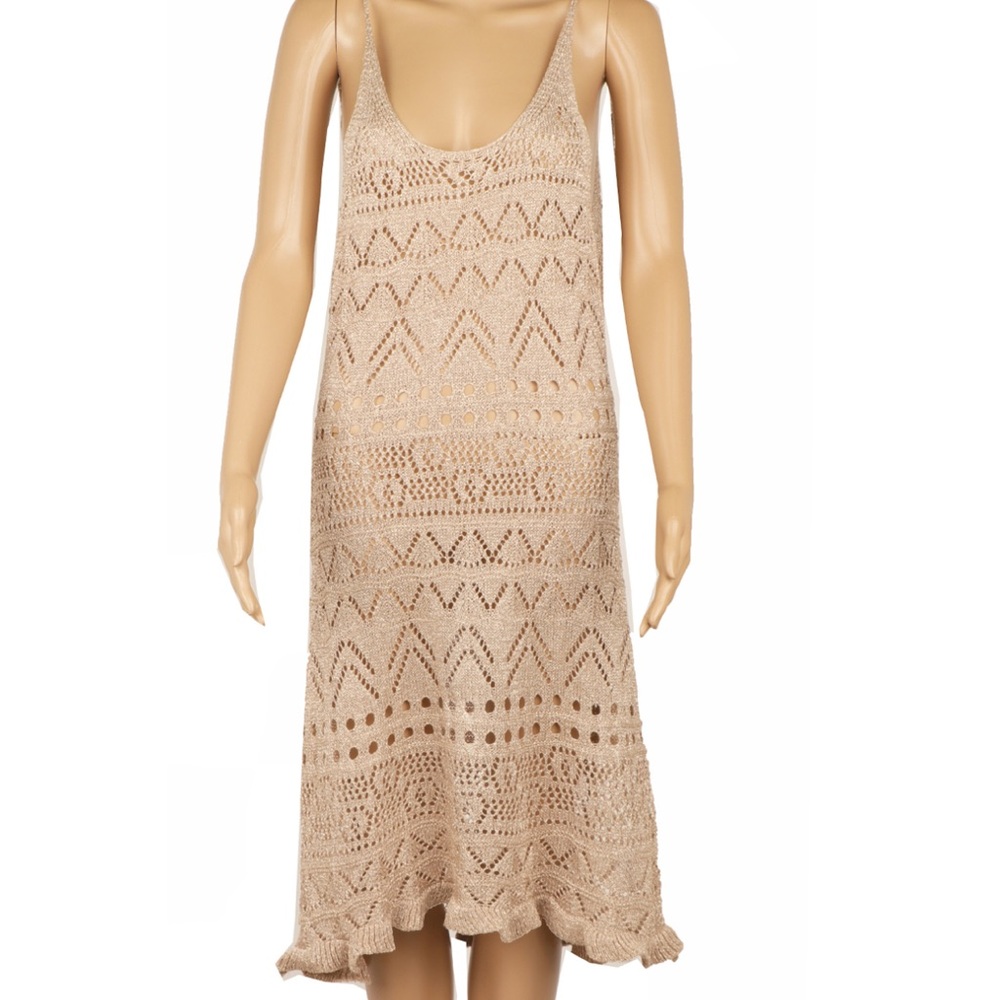 BRAND NEW NALI COLLECTION Elegant Gold Crochet Skirt One Size